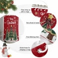 thumbnail image 4 of Merry Christmas Shower Curtain, 66" x 72", Vintage Xmas Trees Stars Winter Snowflakes Red Waterproof Bathroom Curtain Washable Shower Curtain Set with 12 Hooks, 4 of 6
