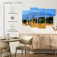 thumbnail image 4 of Elephant Stock Mount Kilimanjaro Giraffes Wall Art - Horizontal Multi Panel Canvas - Living Room Wall Decor - Animal Multi Panel - Blue And Green Decor - 30" x 18", 4 of 4
