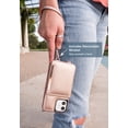 thumbnail image 5 of Smartish iPhone 12 Pro Max Crossbody Case - Dancing Queen [Purse/Clutch with Detachable Strap & Card Holder] - Rosé All Day, 5 of 6