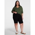 thumbnail image 2 of Terra & Sky Women's Plus Size V Neck Tee with Long Sleeves, Size 0X-5X, 2 of 5