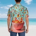 thumbnail image 4 of Balery Floating Colorful Cereal Camisas hawaianas de manga corta para hombre, camisas playeras de corte holgado, camisas de vacaciones con botones,Large, 4 of 7