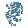 thumbnail image 1 of Pyjama de Noël pour Enfants Pyjama du Père Noël pour Enfants Col Rond Doux Manches Longues Pyjama Confortable Haut Pantalon Pyjama des Fêtes pour Enfants Pyjama Imprimé Bleu pour Filles 5-6 Ans, 1 of 4
