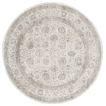 SAFAVIEH Mason Elisa Medallion Polyester Area Rug, Ivory/Beige Gray, 6'3" x 6'3" Round
