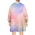 thumbnail image 2 of Pastel Rainbow Clouds Wearable Oversized Blanket,Wearable Blanket Hoodie for Adults,Cozy Hooded Blankets with Super Pockets,Super Warm Fuzzy Pullover for Women & Men, 2 of 6