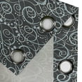 thumbnail image 4 of Ambesonne Abstract Floral Grommet Curtain, Vintage Geometric, 50"x60", Charcoal Grey Pale Blue, 4 of 5