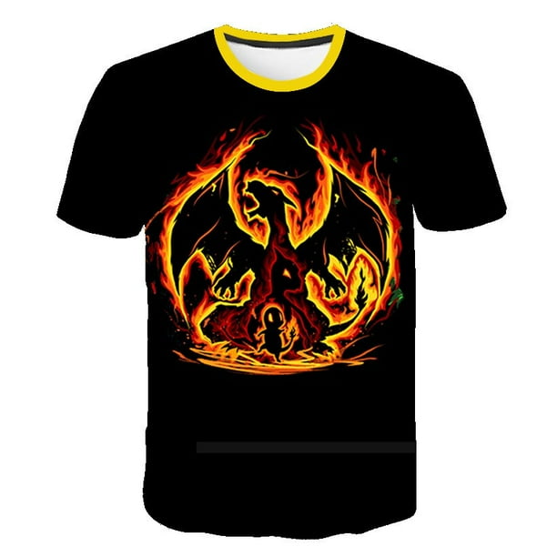 Camiseta de Pikachu con estampado 3D de Pokémon para niño y niña, camisa informal de moda, ropa de dibujos animados de 3 a 14 años qym unisex