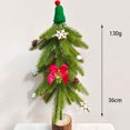 thumbnail image 2 of SUNSIOM Artificial Mini Christmas Tree Round Wooden Base Small Pine Needle Indoor Holiday Decor, 2 of 6