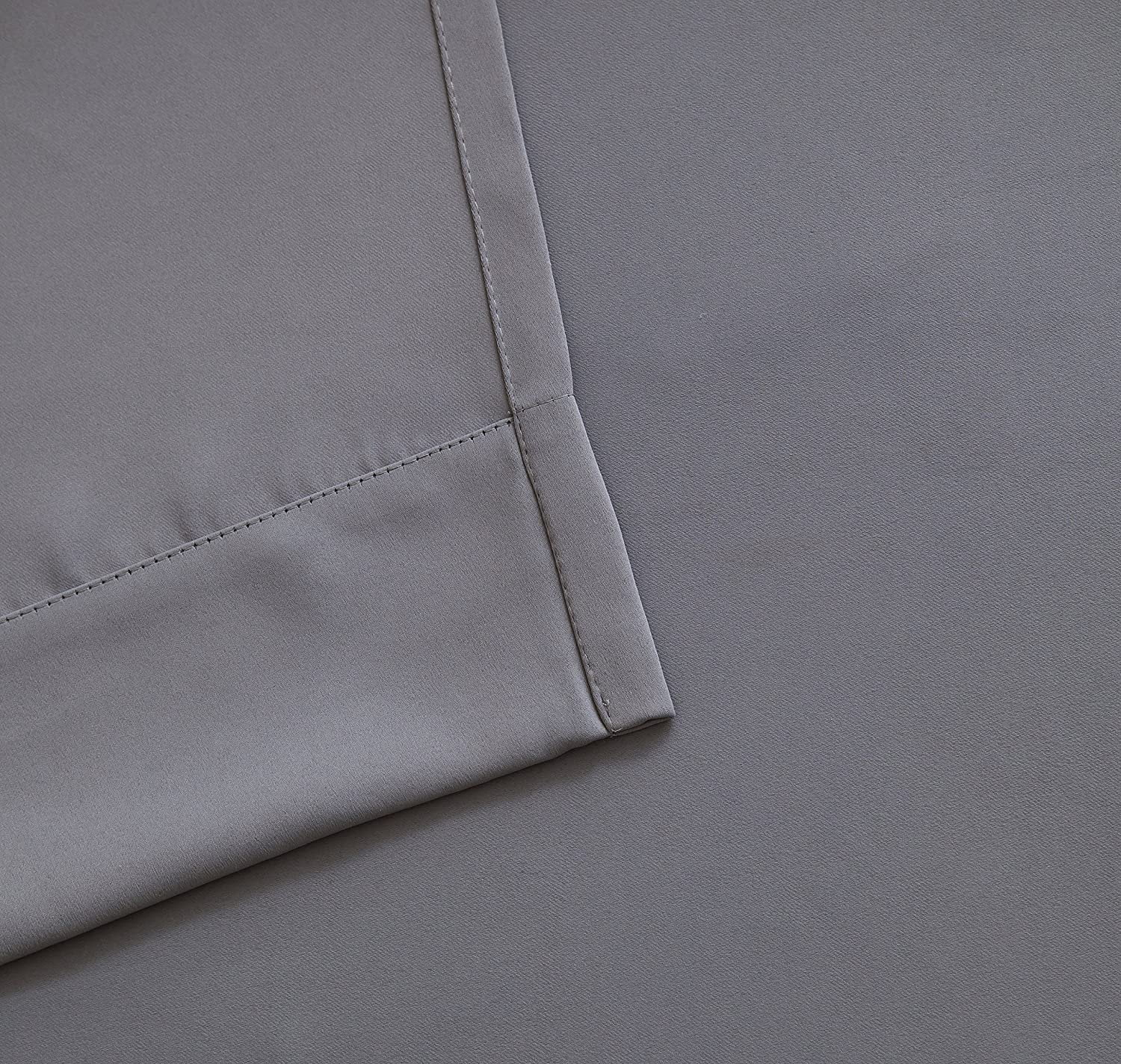 DecoSource - 2 Wall-to-Wall Blackout Grommet Curtains Panels - 108 Inch Long with Tiebacks - Total Size 216 Inch Wide 108 Each Panel - Solid Thermal Insulated 108" x 108", Light Grey