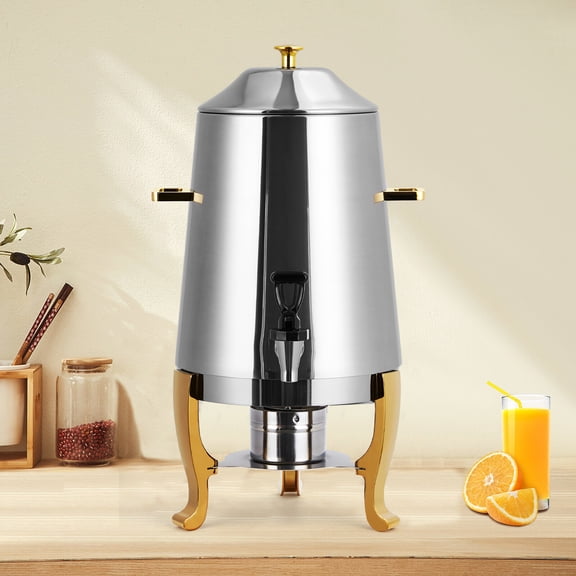 Ataucjin Commercial Hot Drink Dispenser,13L/3.5 Gallon Stainless Steel Coffee Urn with Fuel Tray,Portable Hot Beverage Dispenser for Coffee Tea Juice,Perfect for Buffets,Catering and Party Events