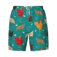 thumbnail image 4 of Lsque Mens Swim Trunks Cute Hens And Rooster Pattern - Bathing Suit Compression Liner - Beach Swim Shorts Swimwear - (S-3XL) - Stretch Quick Dry -Medium, 4 of 9