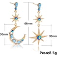 thumbnail image 2 of Pendientes de Mujer Pendientes Colgante Diseño de Luna y Estrellas con Zirconia Cúbica, Aretes de Mujer Hipoalergénicos Color Oro, 2 of 4