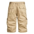 thumbnail image 3 of Zimjoy Men's Tactical Cargo Shorts Multi Pocket Elastic Back Waist Knee-Length Shorts Tactical Velcro Tabs Ripstop Waterproof Work Shorts, Khaki 5XL, 3 of 4