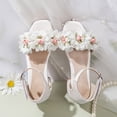 thumbnail image 6 of BOOMNY Girl's Sandals Open Toe Low Heels Sandals for Kids Ankle Strap Floral Elegant Wedding Princess Shoes, 6 of 9