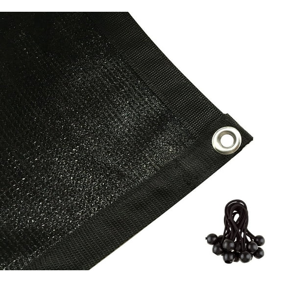 Shatex 90% Shade Fabric Shade Fabric Sun Shade Cloth with Grommets for Pergola Cover Canopy 10' x 20', Black