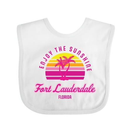 

Inktastic Summer Enjoy the Sunshine Fort Lauderdale Florida in Pink Gift Baby Boy or Baby Girl Bib