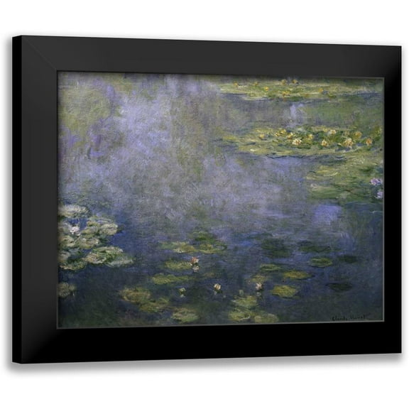 Monet, Claude 14x12 Black Modern Framed Museum Art Print Titled - Water Lilies - Nympheas IV