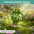 thumbnail image 5 of The Growing Ground Frog Garden Statue, Hand-Painted Jumping Frog Decor for Indoor & Outdoor Use, Yard, Lawn, Patio, Green, 5 of 8