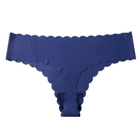 

ZMHEGW Lace Panties for Women Low Rise Underpants Solid Navy L