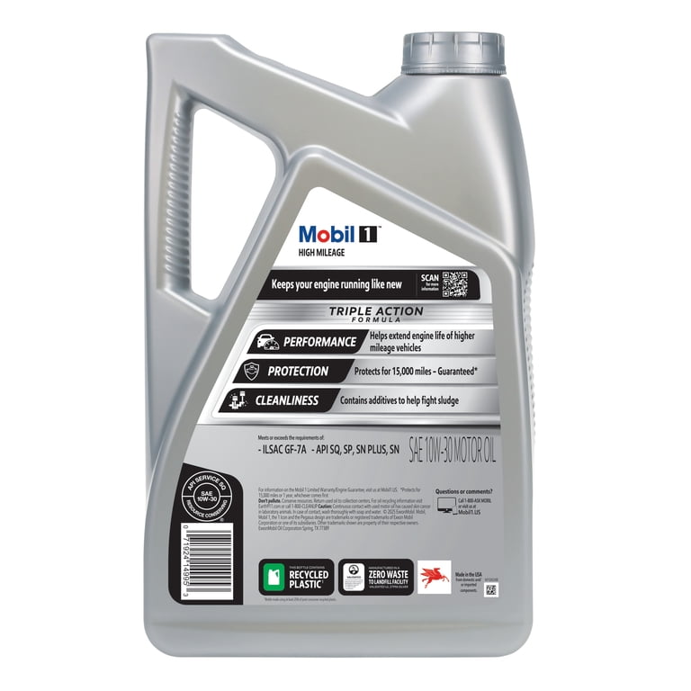 Free Shipping! Mobil 1 High Mileage Full Synthetic Motor Oil 10W