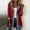 Red, variant on Women Long Ribbed Knit Cardigan Jacket, Denim Lapel Patchwork Open Front Mid Length Coat, Casual Long Sleeve Fahsion Look Outerwear,Black,L