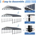 thumbnail image 3 of NETAJE 20'x30' Outdoor Heavy-Duty Metal Carport with Enhanced Base & Galvanized Steel Roof for Car, Boats and Truck, 3 of 8