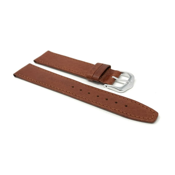 12mm Slim Mat Finish Leather Watch Band Strap