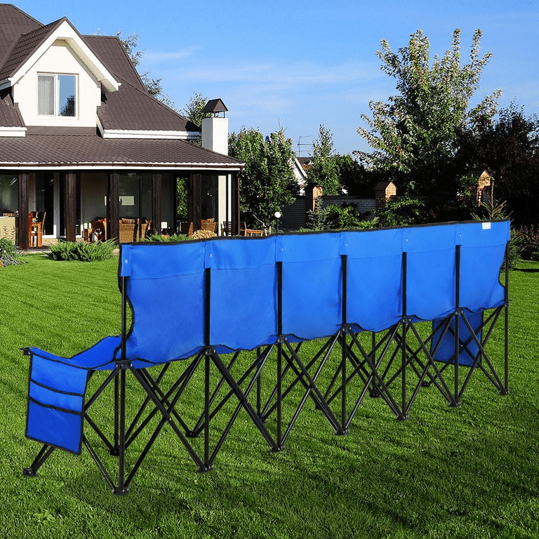 Yaheetech Heavy Duty 6 Seats Foldable Team Bench for Outdoor