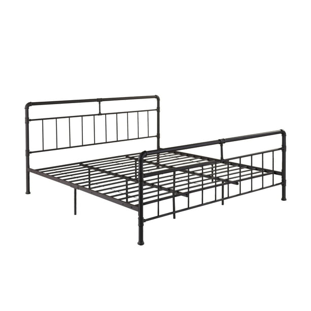 Cherrish King Size Iron Bed Frame Minimal Industrial Hammered Copper Com Cherrish King Size Iron Bed Frame, Iron Bed Frames King Size