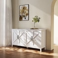 thumbnail image 2 of DEALTOPS Modern Storage Cabinet in Vintage Style with Large Storage Space and 4 Doors for Living Room - White, 2 of 8