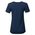 thumbnail image 3 of A2Y Women's Basic Solid Premium Rayon Short Sleeve V-neck T Shirt Tee Tops Midnight M, 3 of 6