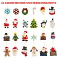 thumbnail image 2 of Mini Adornos Navideños De Resina, Juego De 24 - Decoraciones Navideñas Rústicas - Pequeños Adornos Para Árboles De Navidad En Miniatura - Papá Noel, Muñeco De Nieve, Ángel De Jengibre - ¡Pequeñas Deco, 2 of 5