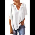thumbnail image 1 of Blusas Elegantes e Informales para Mujer, -Verano 2025, Cuello en V, Corta, Blusas de Informales para Negocios. M, 1 of 7