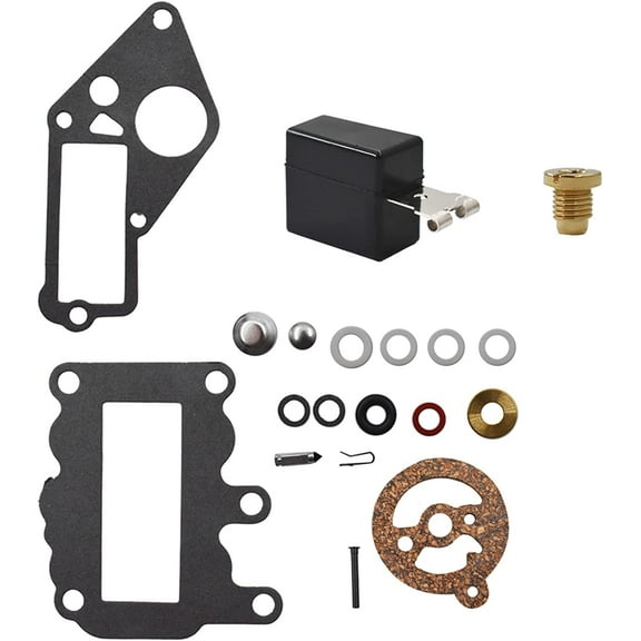 waltyotur Carburetor Carb Rebuild Repair Kit with Float Replacement for Johnson 9.5 HP 1964 - 1973 BRP OMC Carburetor 382048