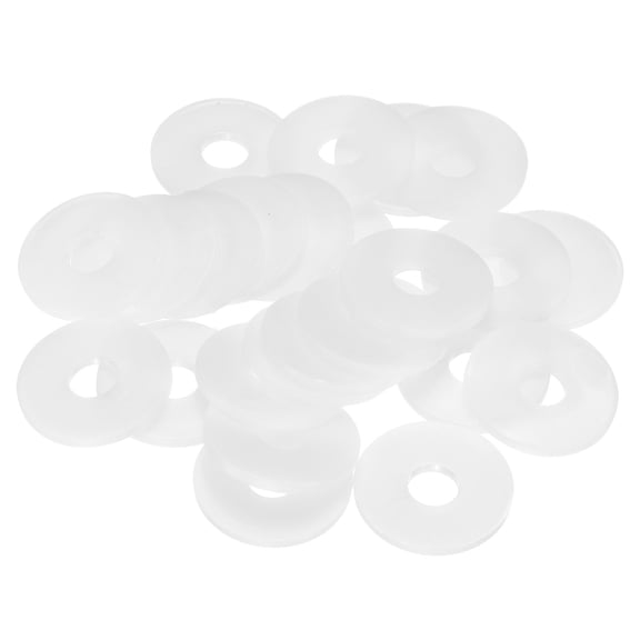 Uxcell M8 Nylon Flat Washer, 24 Pcs 8x25x2mm Plastic Sealing Gasket, White