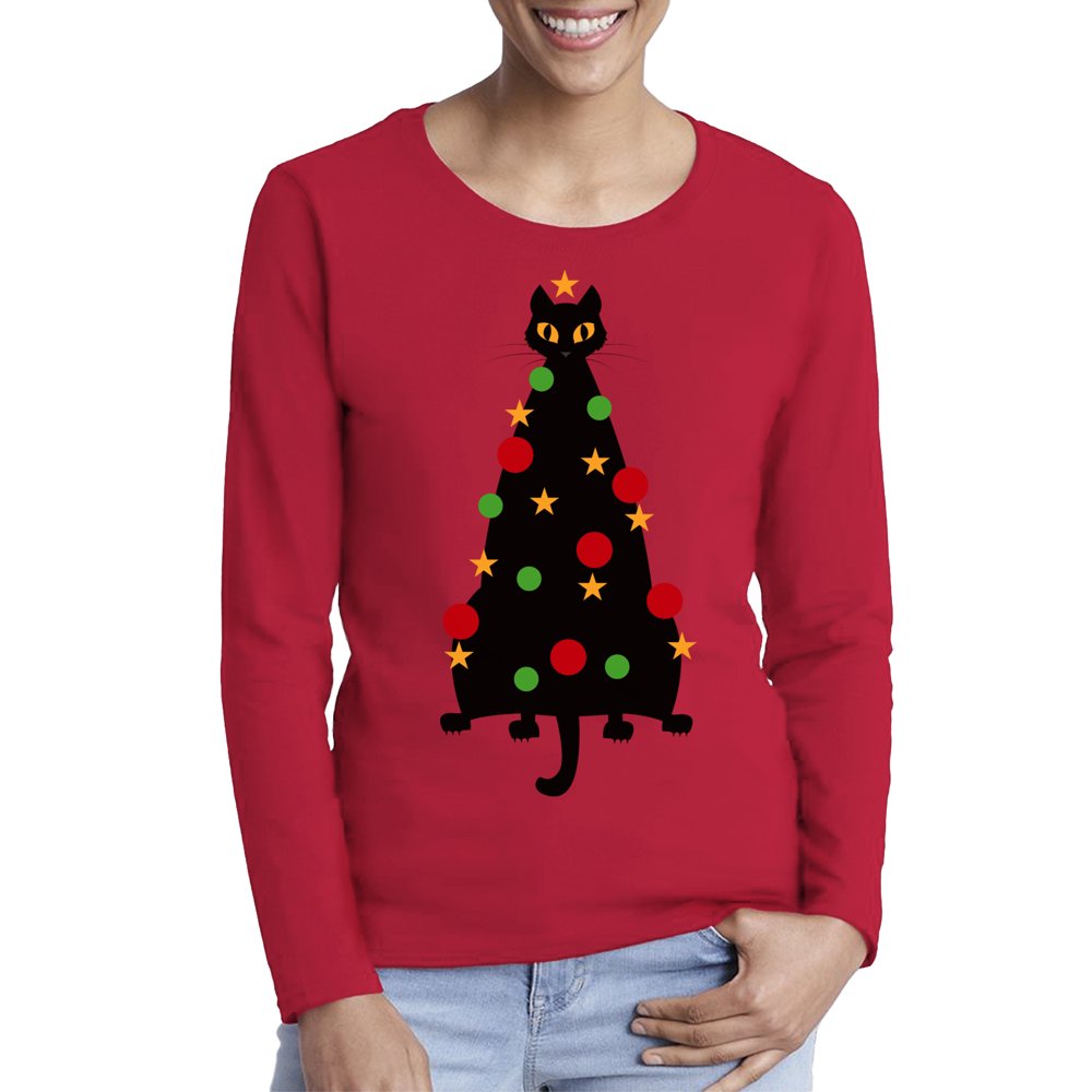 Awkward Styles Awkward Styles Xmas Cat Ugly Christmas Sweater Long