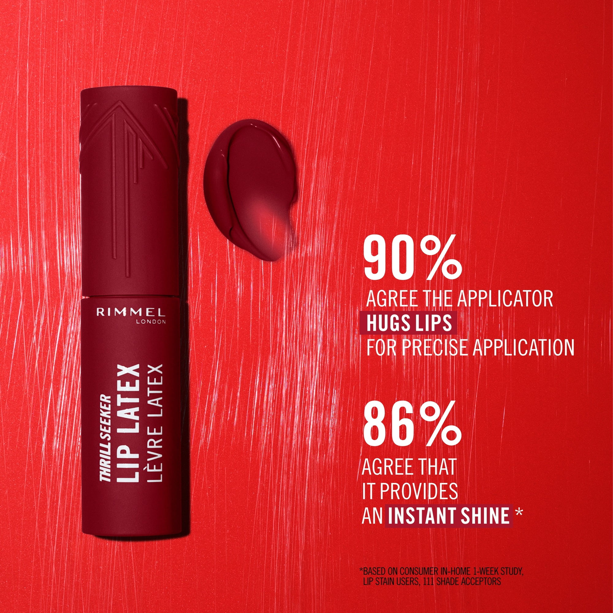 Rimmel Thrill Seeker Lip Latex, 400 Rimmel Red, 0.2 fl oz