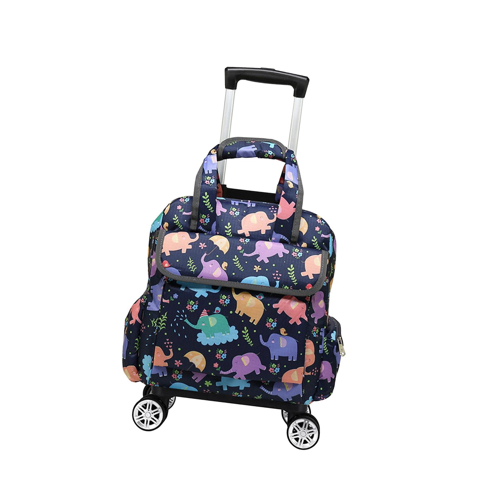 Segolike Travel Duffel Bag, Rolling Duffel Bag, 16 Inch Duffel Bag, Trolley Travel Luggage Bags, Wear-Resistant Garment Bag with Wheels Elephant