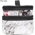thumbnail image 4 of Bolsa de maquillaje de doble capa, neceser de viaje para cosméticos, neceser (blanco), 4 of 4