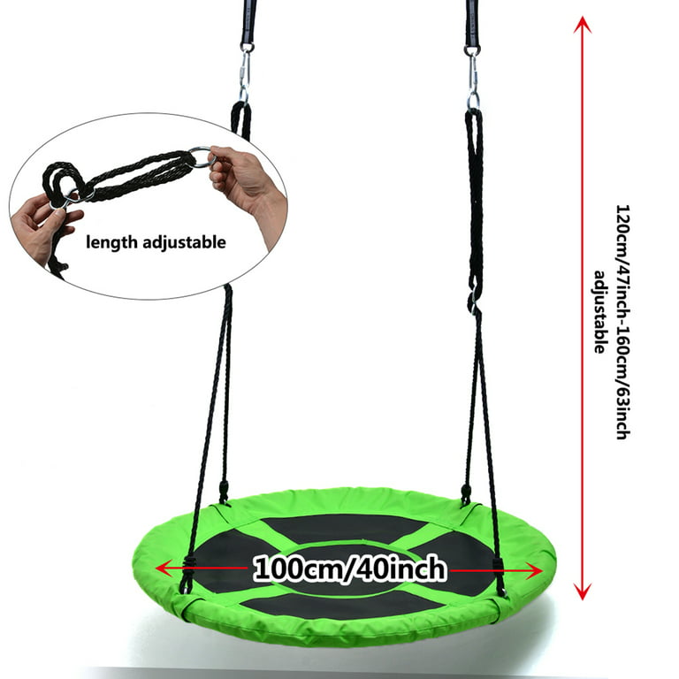 Agptek Detachable Swing Sets for Kids Playground Platform Saucer Swing Rope + 1pair Hook