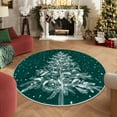 thumbnail image 7 of Moynesa Christmas 5ft Round Rug,5' Round Area Rug Green Christmas Tree Washable Rug Indoor Carpet Decorative Circle Rug Non Slip Soft Rug Holiday Decor for Kitchen Bedroom Foyer Nursery Living Room, 7 of 7