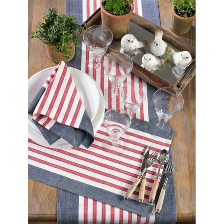 

American Flag Striped Cotton Table Linen (14 x20 Placemat- Set of 4)