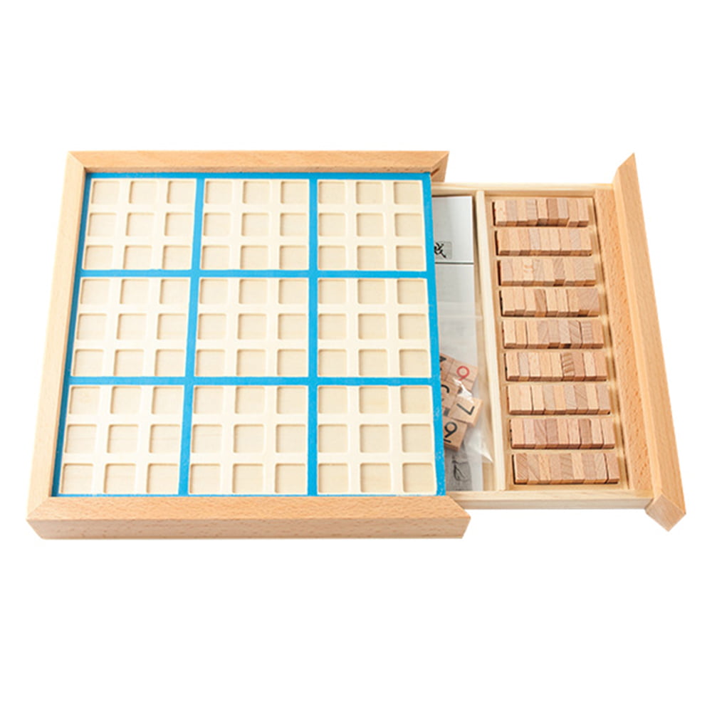 Holz Sudoku Puzzle Board Holz Sudoku Spiel Set mit Schublade Math Brain Q8X0 