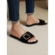 thumbnail image 4 of Women Apricot Buckle Detail Flat Slide Sandals, Fashionable Open Toe Mules For Daily, 4 of 4