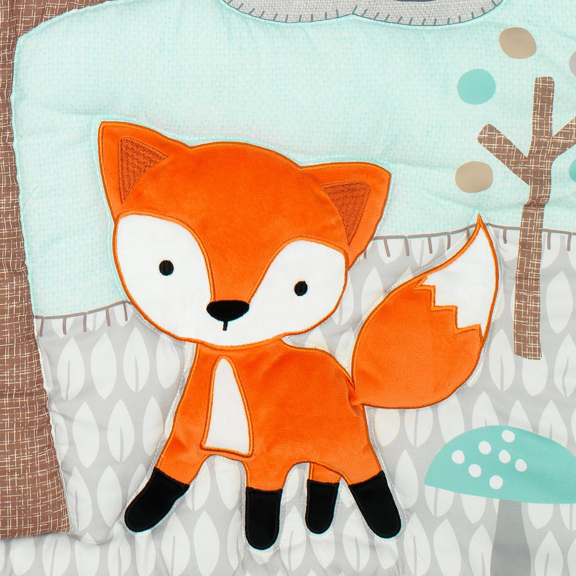 Bedtime Originals Woodland Friends 3-Piece Animals Mint/Gray Crib Bedding Set