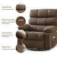 thumbnail image 3 of JONPONY Swivel Rocker Recliner Chair, Ergonomic Lounge Chair for Living Room,Small Spaces with Rocking Function,360° Swivel,Side Pocket,Brown, 3 of 13
