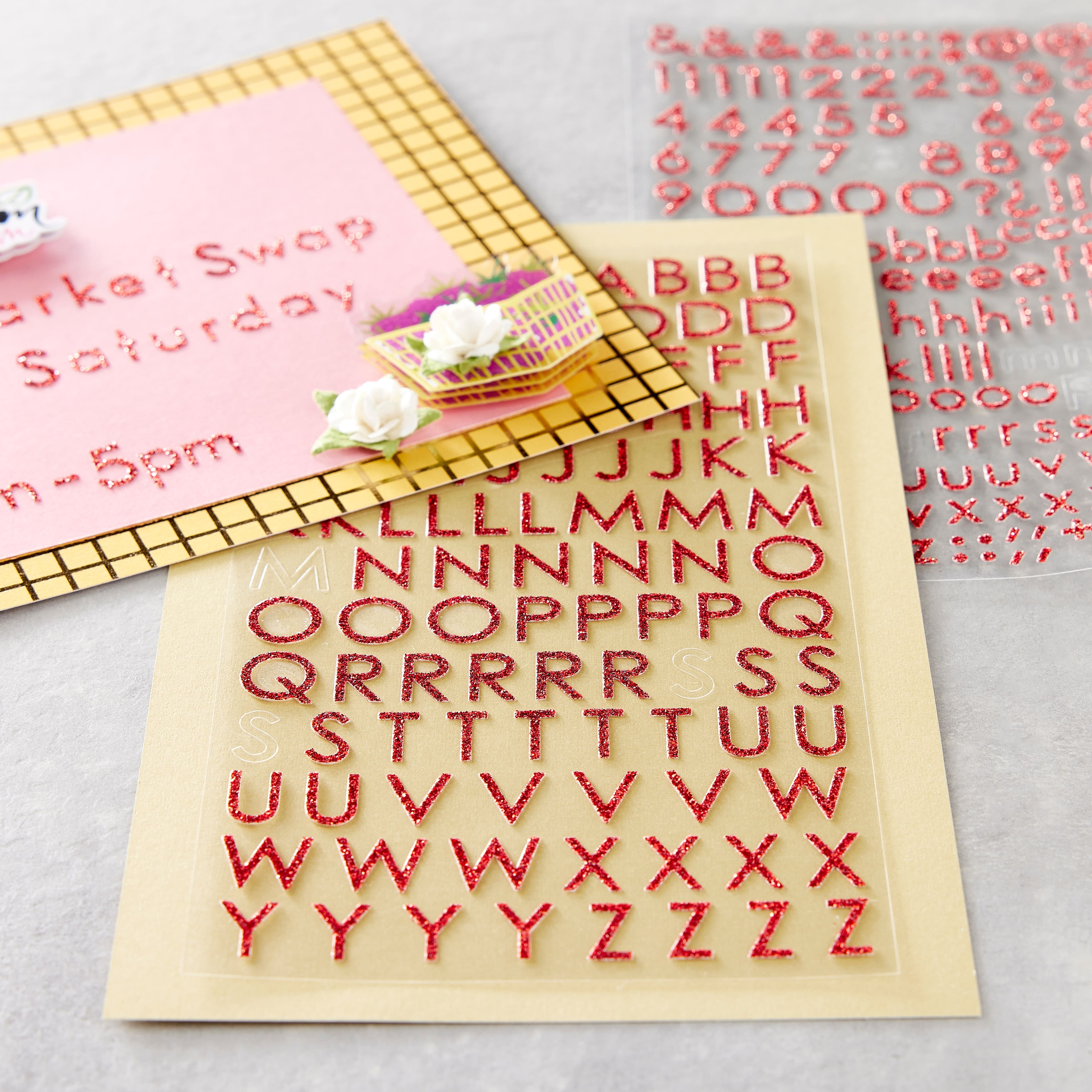 Recollections Glitter Block Alphabet Stickers, 12 Pack