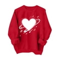 thumbnail image 6 of Valentine's Day Sweatshirt for Women Luminous Neon Heart Graphic Crewneck Long Sleeve Ribbed Cuffs Loose Fit Comfy Pullover Holiday Clothes, 6 of 7