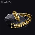 thumbnail image 1 of Dragon Head Bracelet - 11.8mm Width Gold - Dragon Bracelet 19cm, 1 of 5
