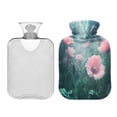 thumbnail image 2 of 2L Hot Water Bottle with Soft Velvet Cover PVC Hot Water Bag for Pain Relief Long-Lasting Warmth Surreal Garden, 2 of 8