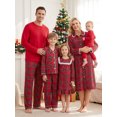 thumbnail image 6 of RUINIXCW Christmas Family Pajamas Matching Set Long Sleeve Top with Pants Plaid Sleepwear Loungewear, 6 of 6